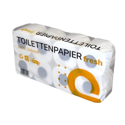 Toilettenpapier Huchtemeier, 4-lagig, weiß, Zellstoff, 150 Blatt, 9x8=72 Rollen (Art. 90635N-1) – Bild 2