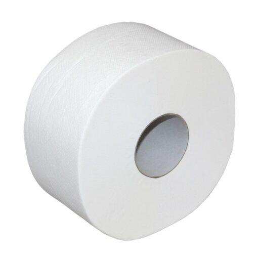 Toilettenpapier Brod Mini Jumbo, 2-lagig, weiß, Zellstoff, 890 Blatt, 160 m, 6 Rollen (Art. 90652) – Bild 2