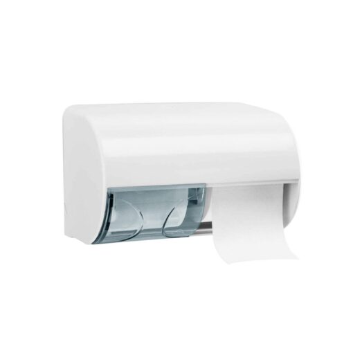Toilettenpapierspender racon® Classic Twins Side, Kunststoff, weiß, für 2 Kleinrollen (Art. 90859)