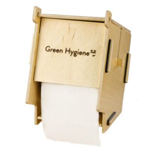Toilettenpapierpender "Klohaus" für Klein/Kompaktrollen, Green Hygiene, natur, Birke-Sperrrholz