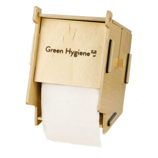 Toilettenpapierpender "Klohaus" für Klein/Kompaktrollen, Green Hygiene, natur, Birke-Sperrrholz (Art. 90862)