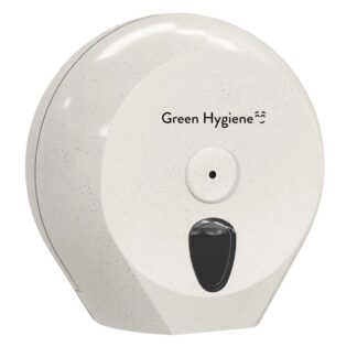 Toilettenpapierpender "Riesenrad" für Mini-Jumbo-Rollen, Green Hygiene, weiß-meliert, Holz/RC-Kunststoff