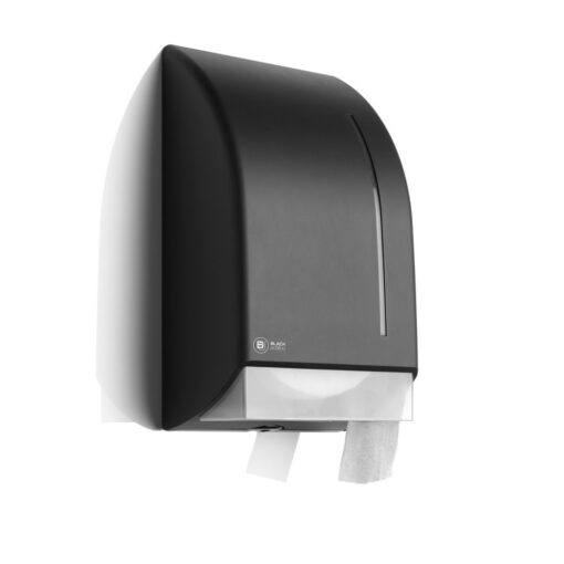 Toilettenpapierspender BlackSatino, schwarz, für Jumborollen, Kunststoff (Art. 90875)