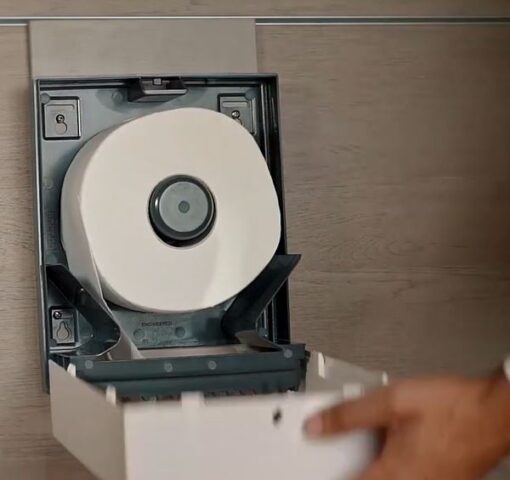 Toilettenpapierspender Celtex, Megamini, für Mini-Jumborollen, weiß, Kunststoff (Art. 90893) – Bild 2