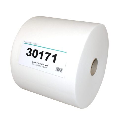 Brotex® Mars 60, Airlaid Wischtuchrolle, Textilcharakter, 700 Blatt, glatte Oberfläche, weiß, Zellstoff, 30x38 cm, 1 Rolle ( Art. 30171) – Bild 2