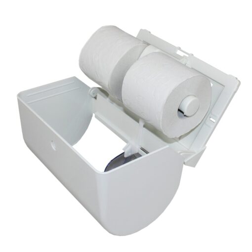 Toilettenpapierspender racon® Classic Twins Side, Kunststoff, weiß, für 2 Kleinrollen (Art. 90859) – Bild 4
