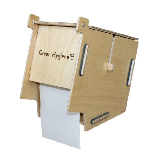 Toilettenpapierpender "Klohaus" für Klein/Kompaktrollen, Green Hygiene, natur, Birke-Sperrrholz (Art. 90862) – Bild 2