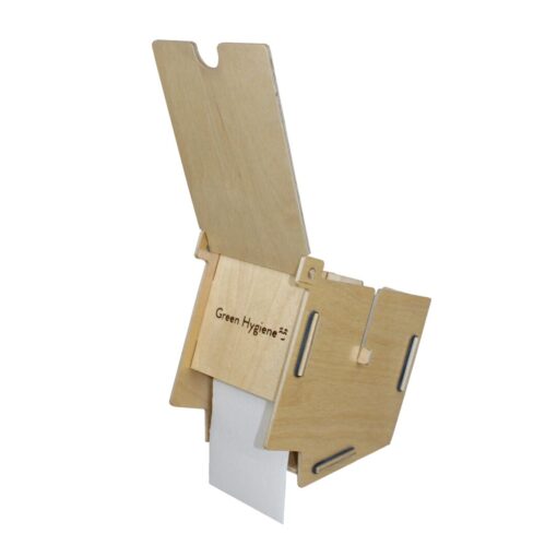 Toilettenpapierpender "Klohaus" für Klein/Kompaktrollen, Green Hygiene, natur, Birke-Sperrrholz (Art. 90862) – Bild 4