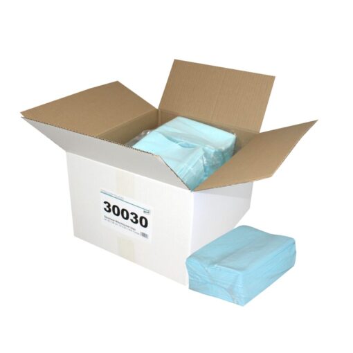 Spunlace Universal-Wischtücher, 500 Tücher, blau, glatte Oberfläche, Zellstoff/Polyester, 30x38 cm, 10x50=500 Tücher (Art. 30030)