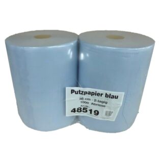 Putztuchrolle Metsä XXL, 1000 Blatt, 2-lagig, blau, Zellstoff, 38x36, 360 m, perforiert, 2 Rollen