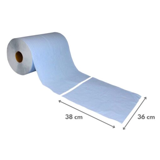 Putztuchrolle Metsä XXL, 1000 Blatt, 2-lagig, blau, Zellstoff, 38x36, 360 m, perforiert, 2 Rollen (Art. 30400) – Bild 2