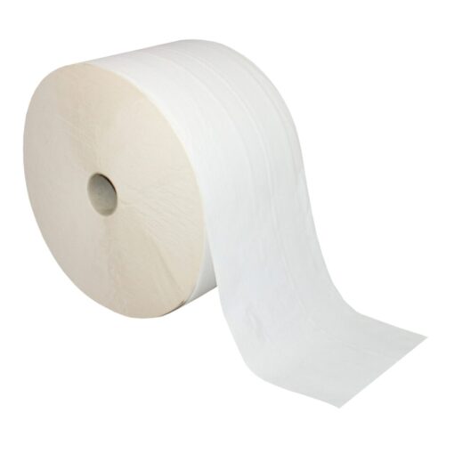 Putztuchrolle Brod 2500, 2191 Blatt, 2-lagig, weiß, Recyclingpapier (RC),  21,5x35 cm, perforiert, 767 m, perforiert, Rolle (Art. 30526) – Bild 6