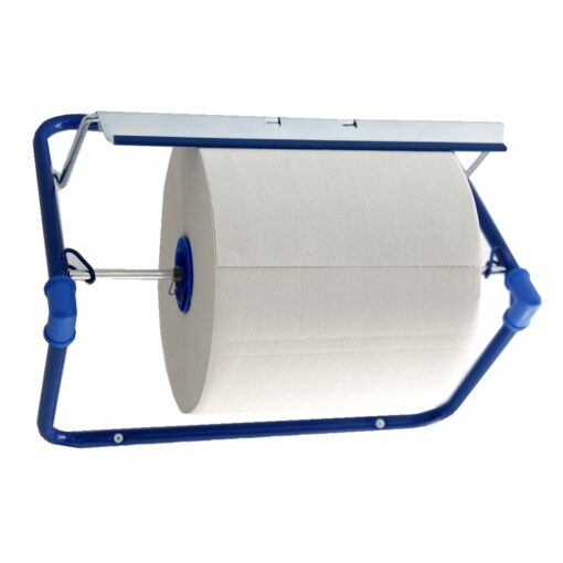Wandhalter für Putztuchrollen bis 40 cm Breite, Metall, blau (Art. 30970)