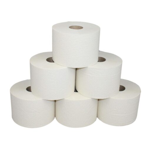 Toilettenpapier BlackSatino Blend, 2-lagig, weiß, Recyclingpapier (RC), 801 Blatt, Kompaktrolle, 24 Rollen (Art. 90632-1) – Bild 8