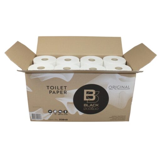 Toilettenpapier BlackSatino, 2-lagig, weiß, Recyclingpapier (RC), 712 Blatt, Kompaktrolle, 24 Rollen (Art. 90632) – Bild 7