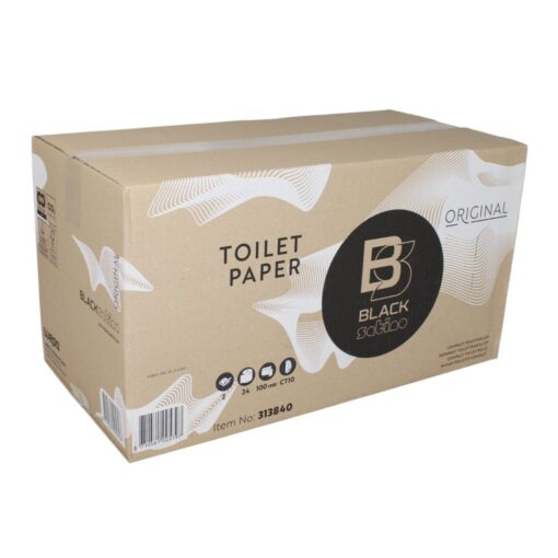 Toilettenpapier BlackSatino, 2-lagig, weiß, Recyclingpapier (RC), 712 Blatt, Kompaktrolle, 24 Rollen (Art. 90632) – Bild 6