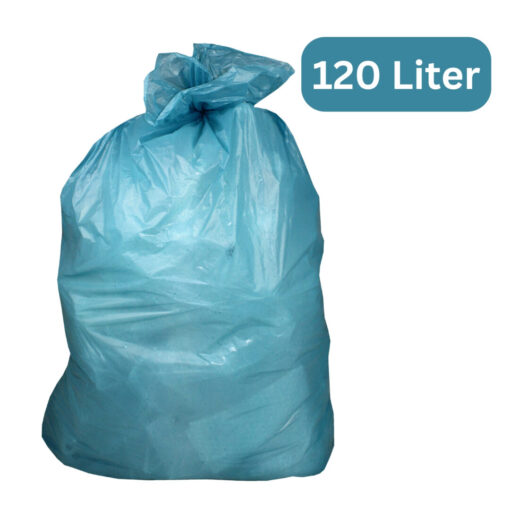 Müllsäcke Brod, blau, 120 Liter, LDPE-REG, 700x1100 mm, Typ 60, 23 µ, 10 Rollen a 25 Stück im Karton (Art. 91198-1) – Bild 2