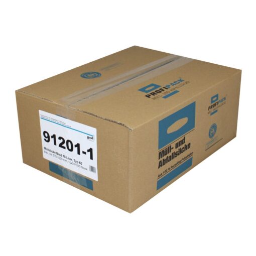 Müllsäcke Brod, blau, 70 Liter, LDPE-REG, 575 ×1000 mm, Typ 60, 31 µ, 25 Rollen a 10 Stück im Karton (Art. 91201-1) – Bild 6