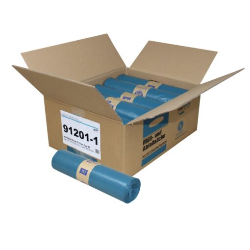 Müllsäcke Brod, blau, 70 Liter, LDPE-REG, 575 ×1000 mm, Typ 60, 31 µ, 25 Rollen a 10 Stück im Karton (Art. 91201-1)