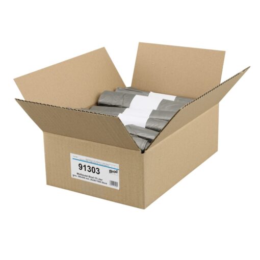 Müllbeutel Brod, grau, für Kosmetikeimer, 15 Liter, 220×170x500 mm, 6 µ, 20 Rollen a 50 Stück= 1000 Stück im Karton (Art. 91303) – Bild 7