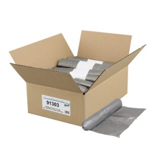 Müllbeutel Brod, grau, für Kosmetikeimer, 15 Liter, 220×170x500 mm, 6 µ, 20 Rollen a 50 Stück= 1000 Stück im Karton