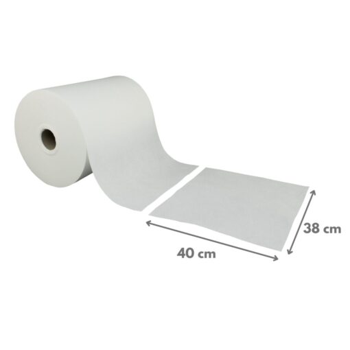 Brotex® Dry Soft 70, Airlaid Wischtuchrolle, Textilcharakter, 500 Blatt, einseitig geprägt, weiß, Zellstoff, 40x38 cm (Art. 30125) – Bild 2