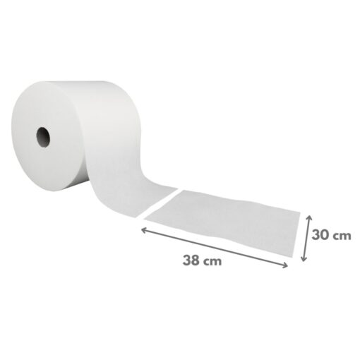 Brotex® Mars 60, Airlaid Wischtuchrolle, Textilcharakter, 700 Blatt, glatte Oberfläche, weiß, Zellstoff, 30x38 cm, 1 Rolle ( Art. 30171) – Bild 2