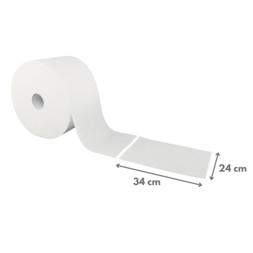 Putztuchrolle Brod 1500, 2-lagig, weiß, Zellstoff, ca. 24x34 cm, 510 m, perforiert, 2 Rollen (Art. 30232-1) – Bild 2