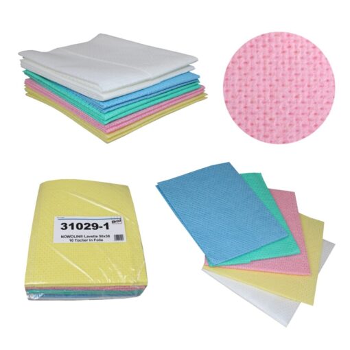 NOWOLIN® Extra Plus Lavette 80, Universaltücher mit Textilcharakter, Lochstruktur, bunt, Viskose/Polyester, 50×38 cm, 10 Tücher (Art. 31029-1) – Bild 2