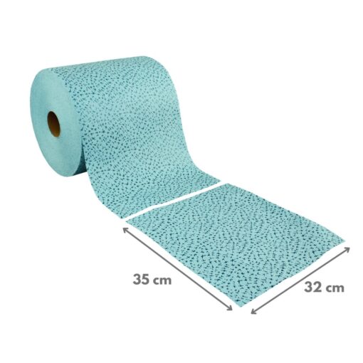 Polypropylen Spezialwischtuchrolle, 500 Blatt, schwammähnlich, blau, 32x35 cm, 1 Rolle (Art. 37167) – Bild 3