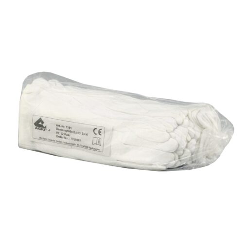Handschuhe Baumwoll-Trikot, weiß gebleicht, mittelschwere Ausführung, Damengröße, 12 Paar (Art. 50821) – Bild 2