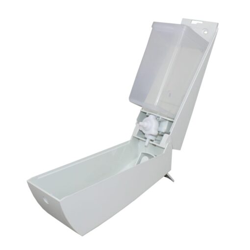 Seifen-u. Desinfektionsmittelspender Hospital, Ellenbogenhebel, Kunststoff weiß, 1000 ml (Art. 70050) – Bild 4