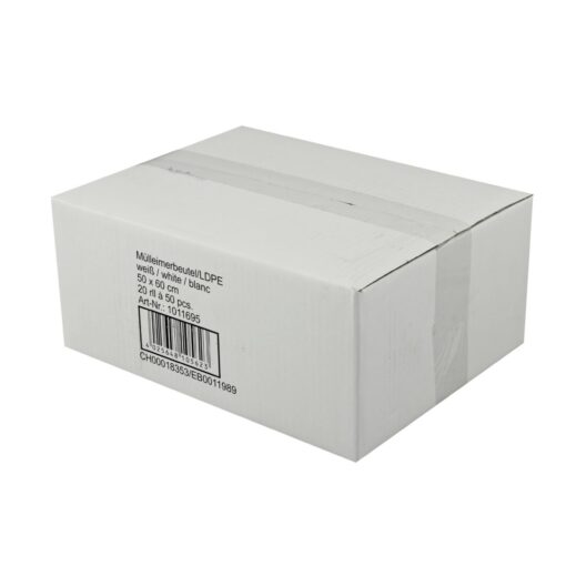 Abfallbeutel für Treteimer, weiß, 30 Liter, 500×600 mm, 10 µ, 20 Rollen a 50 Stück= 1000 Stück im Karton (Art. 91301) – Bild 8