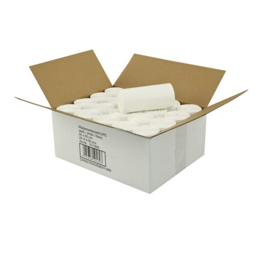Abfallbeutel für Treteimer, weiß, 30 Liter, 500×600 mm, 10 µ, 20 Rollen a 50 Stück= 1000 Stück im Karton (Art. 91301) – Bild 2