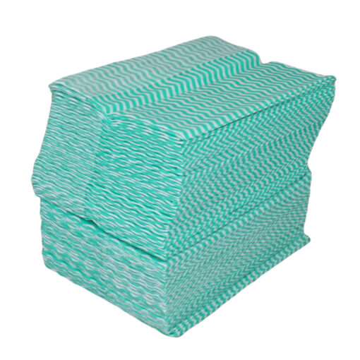 Grüne Welle Universaltücher, 100 Tücher, Lochstruktur, grün-weiß, Viskose-Polyester, ca. 25×34 cm (Art. 30995) – Bild 6