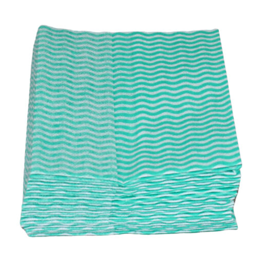 Grüne Welle Universaltücher, 25 Tücher, Lochstruktur, grün-weiß, Viskose-Polyester, ca. 50×38 cm (Art. 30990-2) – Bild 5