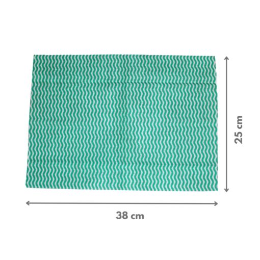 Grüne Welle Universaltücher, 50 Tücher, Lochstruktur, grün-weiß, Viskose-Polyester, ca. 25×38 cm (Art. 30994-1) – Bild 2