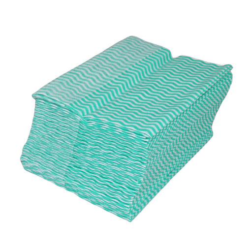 Grüne Welle Universaltücher, 50 Tücher, Lochstruktur, grün-weiß, Viskose-Polyester, ca. 25×38 cm (Art. 30994-1) – Bild 6