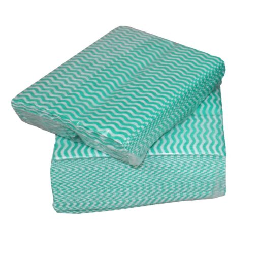 Grüne Welle Universaltücher, 50 Tücher, Lochstruktur, grün-weiß, Viskose-Polyester, ca. 25×38 cm (Art. 30994-1) – Bild 4