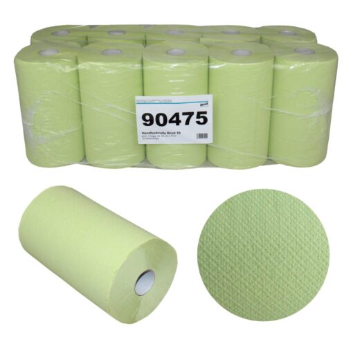 Handtuchrolle Brod 70, 2-lagig, grün, Zellstoff, 23 cm breit, 70 m, unperforiert, 10 Rollen (Art. 90475) – Bild 4