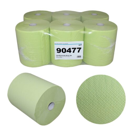 Handtuchrolle Brod 140, 2-lagig, grün, Zellstoff, 21 cm breit, 140 m, unperforiert, 6 Rollen (Art. 90477) – Bild 4