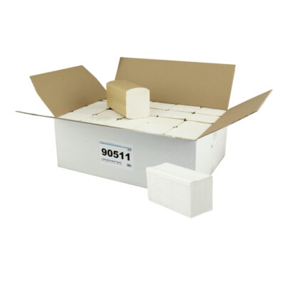 Falthandtuch Brod® Smart, 2-lagig, weiß, Recyclingpapier (RC), W-Falz, 21x32 cm, 3200 Tücher (Art. 90511)