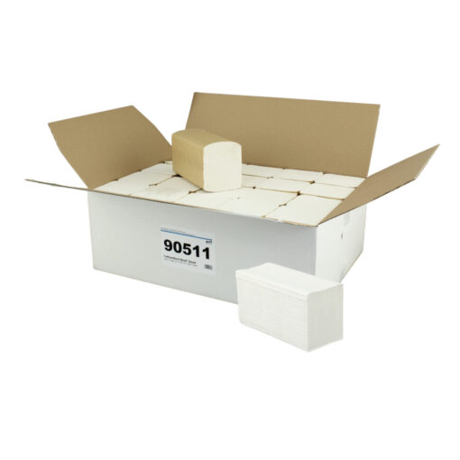 Falthandtuch Brod® Smart, 2-lagig, weiß, Recyclingpapier (RC), W-Falz, 21x32 cm, 3200 Tücher (Art. 90511)