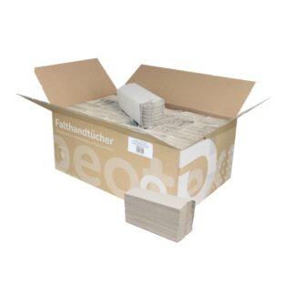 Falthandtuch Huchtemeier, 1-lagig, natur, Recyclingpapier (RC), C-Falz, 24,5x32 cm, 3648 Tücher
