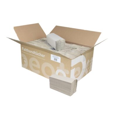 Falthandtuch Huchtemeier, 1-lagig, natur, Recyclingpapier (RC), C-Falz, 24,5x32 cm, 3648 Tücher (Art. 90537-1)