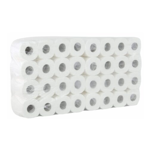 Toilettenpapier Huchtemeier, 2-lagig, hochweiß, Zellstoff, 250 Blatt, 8x8=64 Rollen (Art. 90628N) – Bild 3