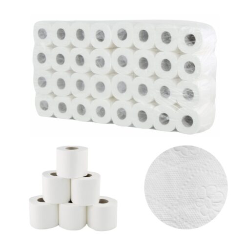 Toilettenpapier Huchtemeier, 2-lagig, hochweiß, Zellstoff, 250 Blatt, 8x8=64 Rollen (Art. 90628N) – Bild 2