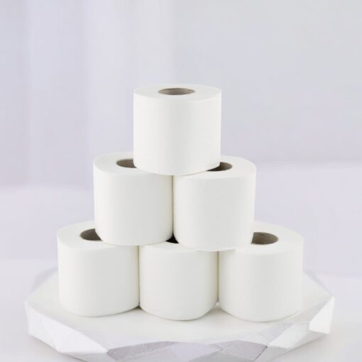Toilettenpapier Huchtemeier, 2-lagig, hochweiß, Zellstoff, 250 Blatt, 8x8=64 Rollen (Art. 90628N) – Bild 8