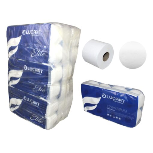 Toilettenpapier Lucart Professional Strong Elite 8.3, 3-lagig, hochweiß, Zellstoff, 250 Blatt, 9x8=72 Rollen (Art. 90629-1) – Bild 8