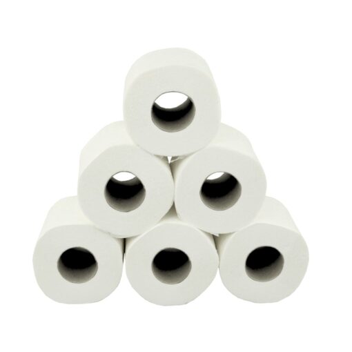 Toilettenpapier Huchtemeier, 4-lagig, weiß, Zellstoff, 150 Blatt, 9x8=72 Rollen (Art. 90635N-1) – Bild 8